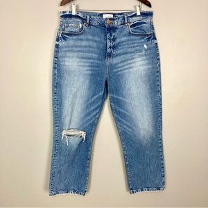 LOFT High Rise Straight Crop Jeans Women’s Size 14 Faded Distressed Retro 90’s